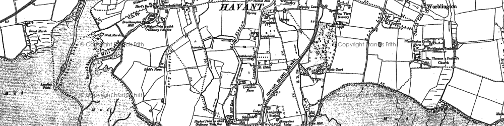 Old map of Langstone Bridge in 1907