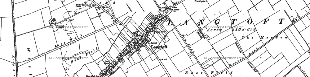 Old map of Langtoft in 1886
