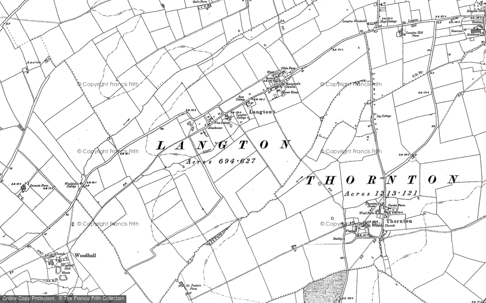 Old Map of Langton, 1887 in 1887