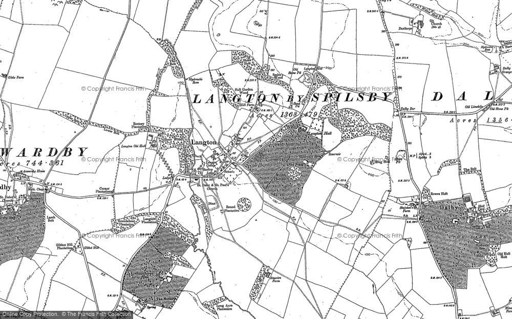 Old Map of Langton, 1887 in 1887