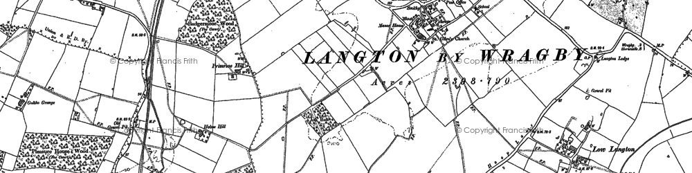 Old map of Langton by Wragby in 1886