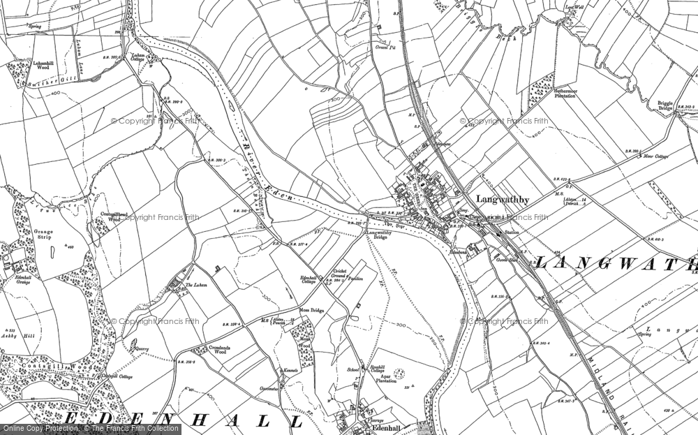 Old Map of Historic Map covering Langwathby Moor in 1898