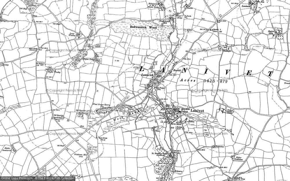 Old Map of Historic Map covering West Downs in 1880
