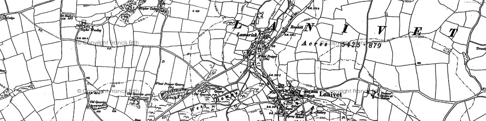 Old map of Redtye in 1880