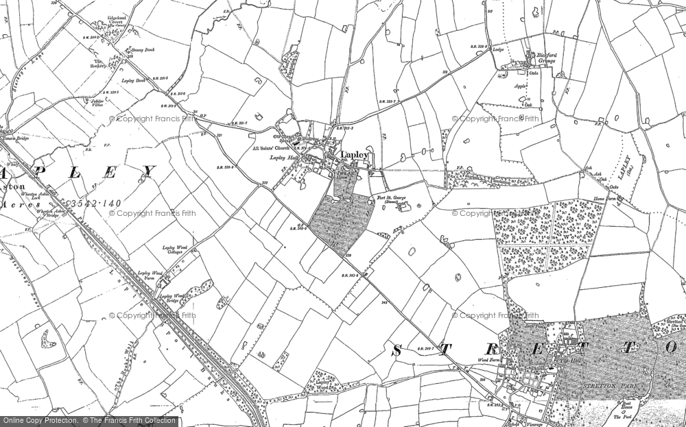 Old Map of Historic Map covering Bickford Grange in 1882