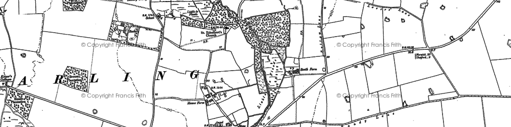 Old map of Larling in 1882