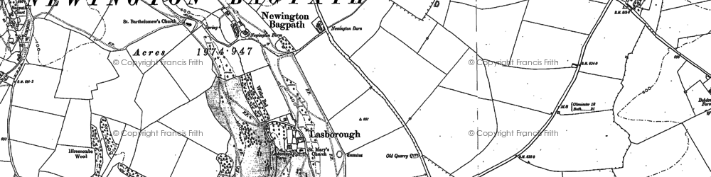 Old map of Lasborough in 1881