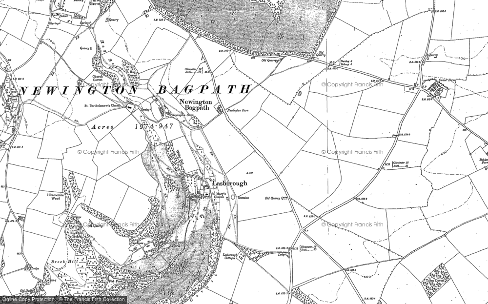 Old Map of Historic Map covering Boxwell in 1881