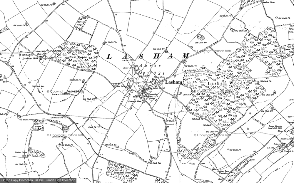 Old Map of Historic Map covering Lasham Hill in 1894