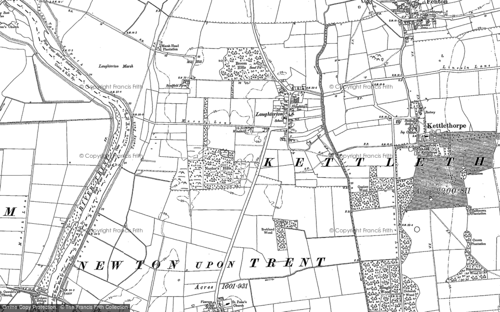 Old Map of Laughterton, 1884 - 1885 in 1884