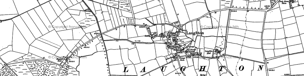 Old map of Laughton in 1885