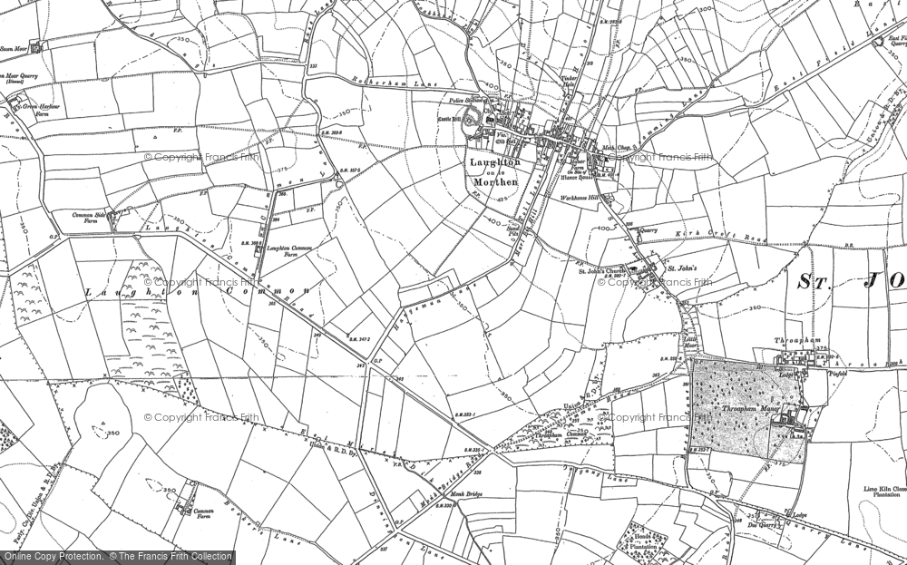 Old Map of Laughton Common, 1890 - 1901 in 1890