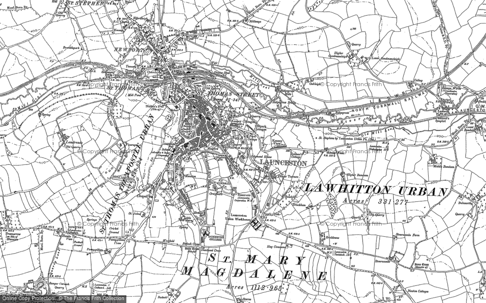 Old Map of Launceston, 1882 - 1883 in 1882