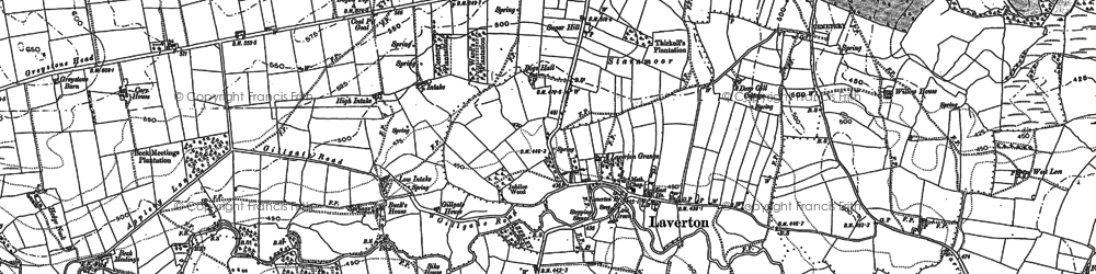 Old map of Biggin Grange in 1890