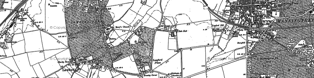 Old map of Aldhams in 1896