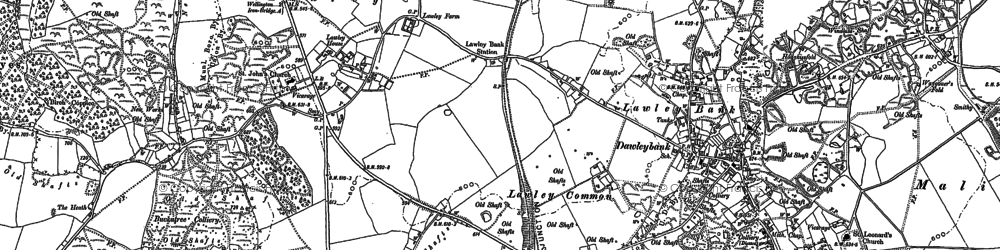 Old map of Lawley Common in 1882