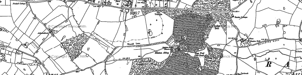 Old map of Lawnhead in 1880