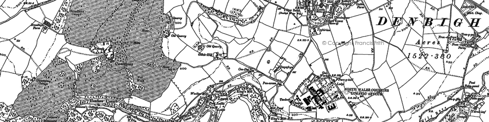 Old map of Bryn-y-gwynt Uchaf in 1898