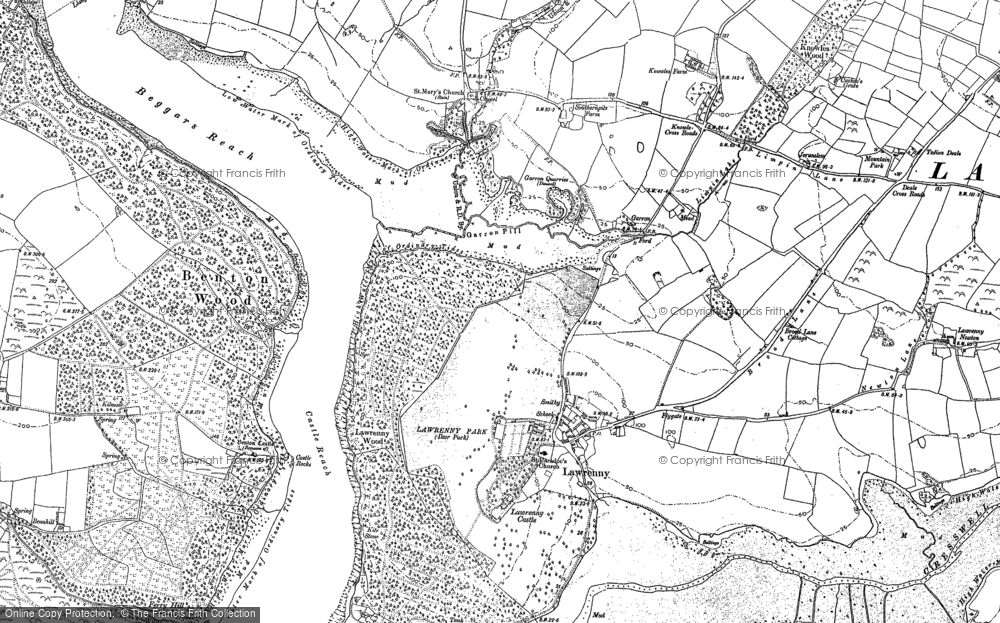 Old Map of Historic Map covering Benton Wood in 1906