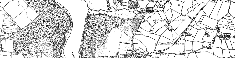 Old map of Lawrenny in 1906