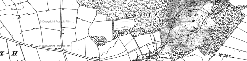 Old map of Laxton Hall in 1885