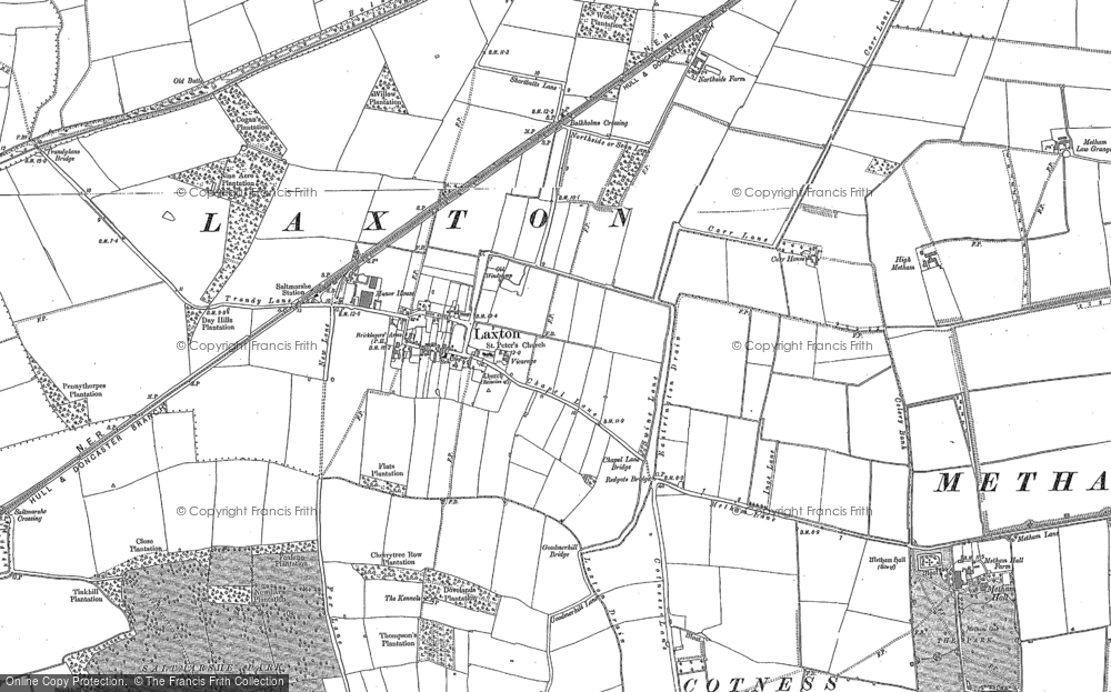 Old Map of Laxton, 1888 - 1889 in 1888