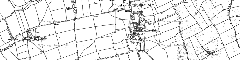 Old map of Aughton Ruddings in 1887