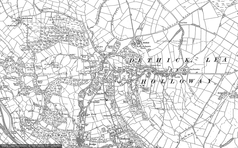 Old Map of Historic Map covering Lea Hall in 1878