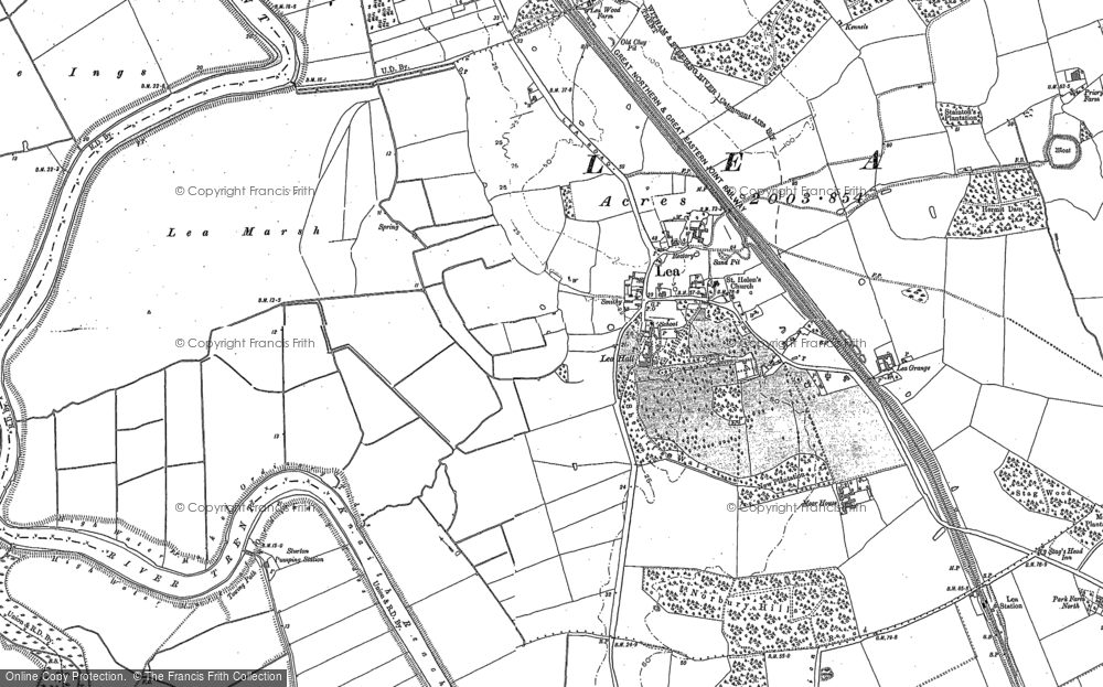 Old Map of Historic Map covering Burton Round in 1885