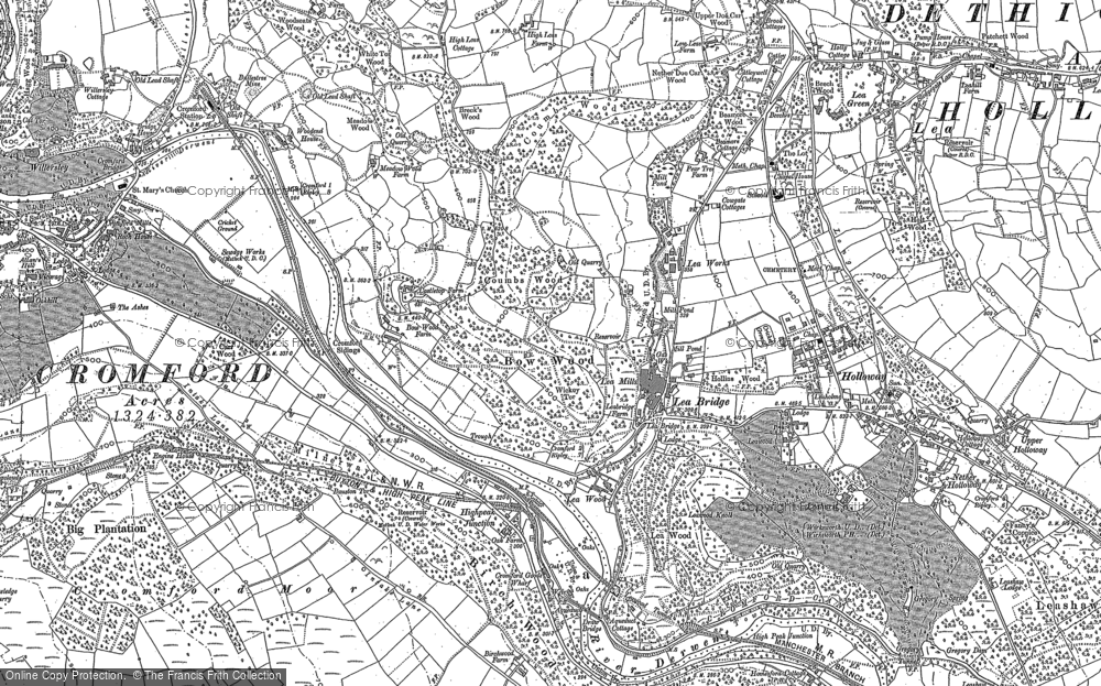 Old Map of Historic Map covering Bow Wood in 1878