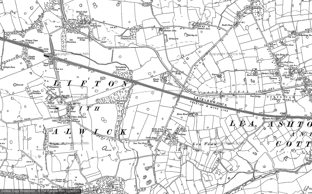 Old Map of Historic Map covering Salwick Sta in 1892