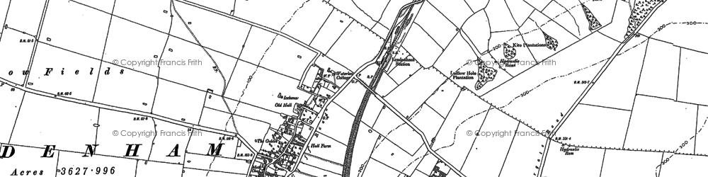 Old map of Leadenham Low Fields in 1886