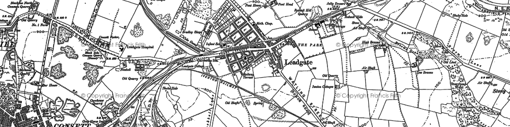 Old map of Leadgate in 1916