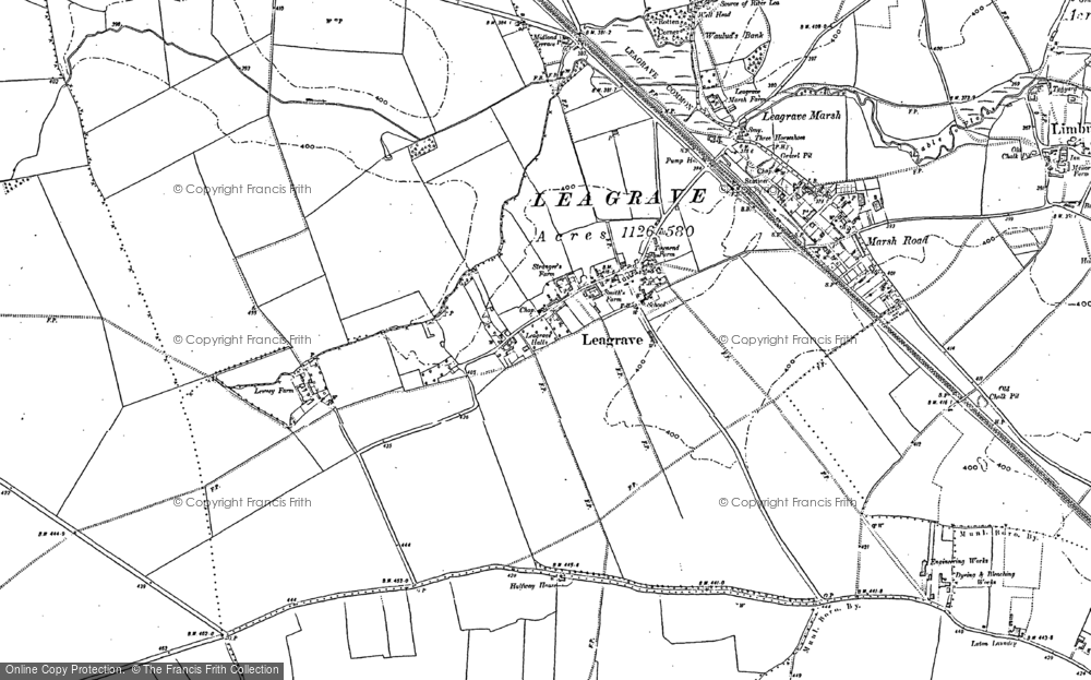 Old Map of Leagrave, 1879 - 1900 in 1879