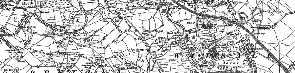 Old map of Blakenall Heath in 1883