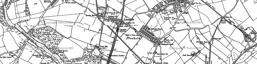 Old map of Leamside in 1895