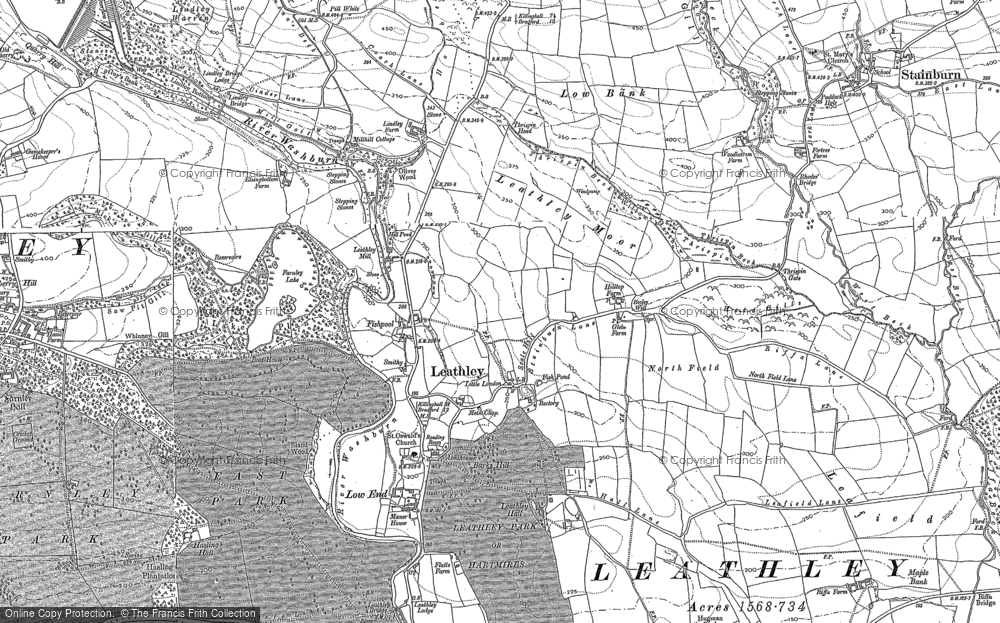 Old Map of Historic Map covering Fishpool in 1888
