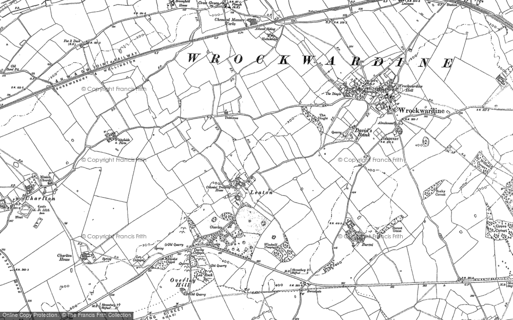 Old Map of Historic Map covering Cross Green in 1881