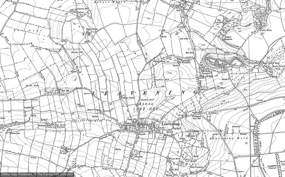 Old Map of Historic Map covering Busk Hill in 1891