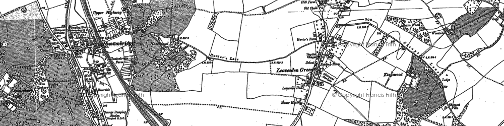 Old map of Leavesden Green in 1896