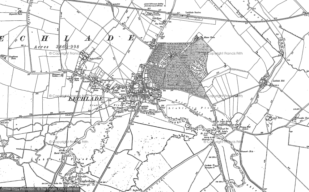 Old Map of Historic Map covering Lechlade Mill in 1896