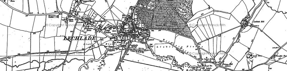 Old map of Lechlade Mill in 1896