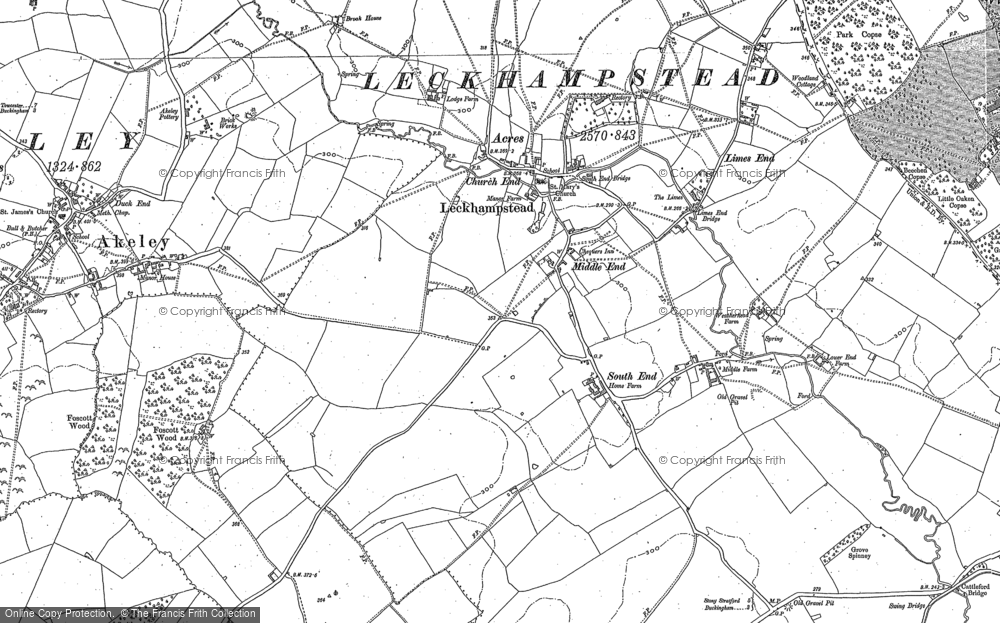 Old Map of Leckhampstead, 1906 in 1906
