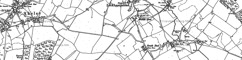 Old map of Leckhampstead in 1906