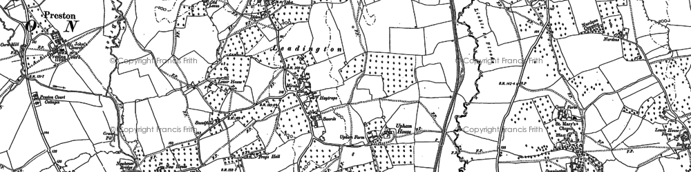 Old map of Leddington in 1883