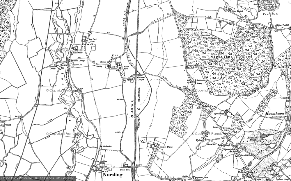 Old Map of Historic Map covering Broadlands Lake in 1895
