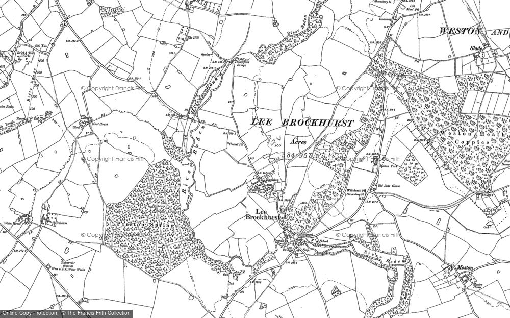 Old Map of Historic Map covering Moston Park in 1880
