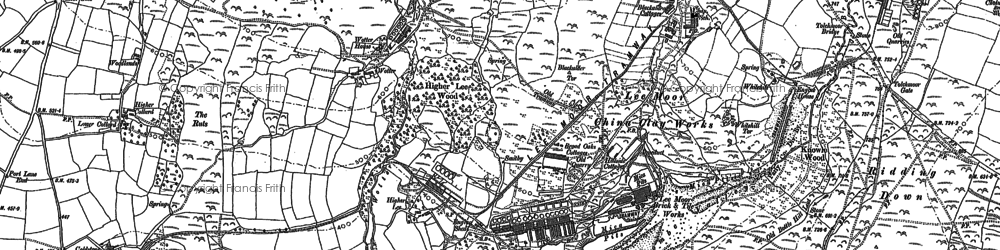 Old map of Blackaton Cross in 1886