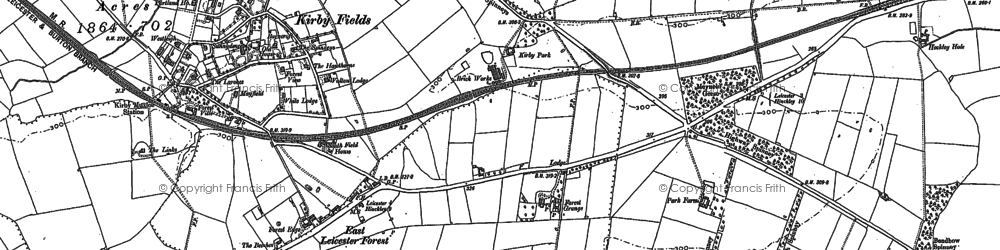 Old map of Braunstone Park in 1885