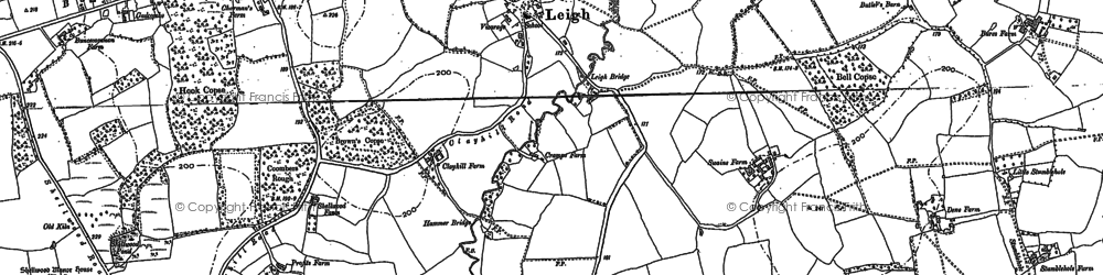 Old map of Deanoak Brook in 1895